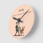 Custom Back to School Wall Clock Runde Wanduhr (Winkel)