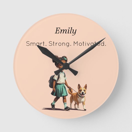 Custom Back to School Wall Clock Runde Wanduhr (Vorderseite)