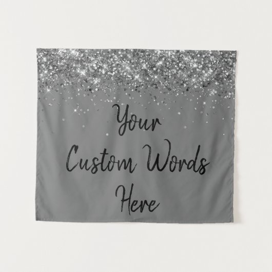 Custom Background Anniversary Foto Booth Gray Wandteppich (Vorderseite (Horizontal))