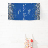 Custom Background Birthday Party Foto Blue & Silve Banner (InSitu)