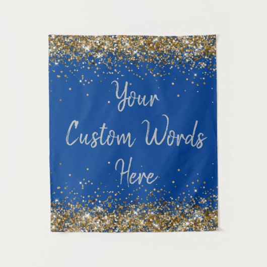 Custom Background Birthday Party Foto Stand Blue Wandteppich (Vorderseite)