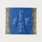 Custom Background Birthday Party Foto Stand Blue Wandteppich (Vorderseite (Horizontal))