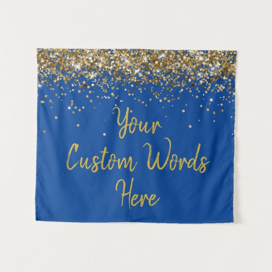 Custom Background Birthday Party Foto Stand Blue Wandteppich (Vorderseite (Horizontal))