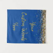 Custom Background Birthday Party Foto Stand Blue Wandteppich (Vorderseite (Horizontal))