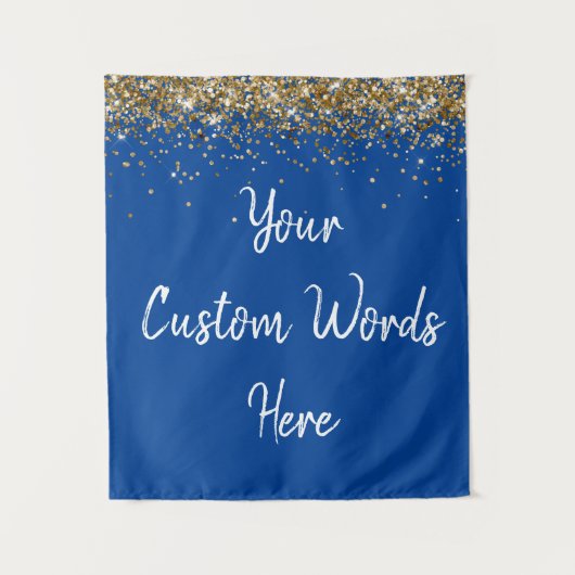 Custom Background Birthday Party Foto Stand Blue Wandteppich (Vorderseite)