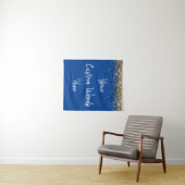 Custom Background Birthday Party Foto Stand Blue Wandteppich (Beispiel (Horizontal))
