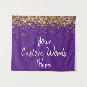 Custom Background Birthday Party Foto Stand Lila Wandteppich