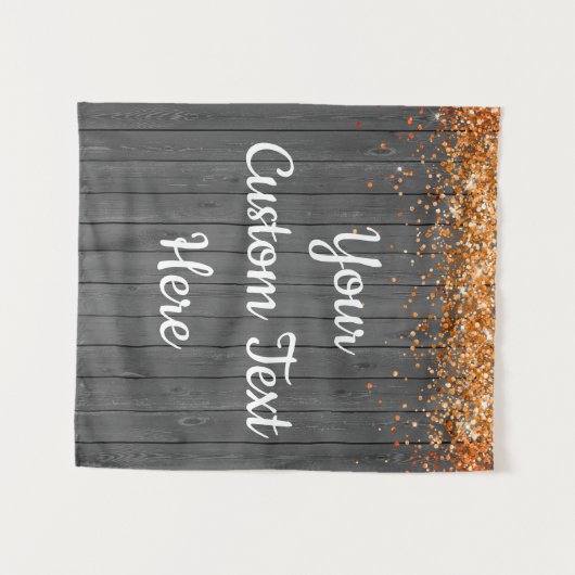 Custom Background Birthday Party Foto Stand Orange Wandteppich (Vorderseite (Horizontal))