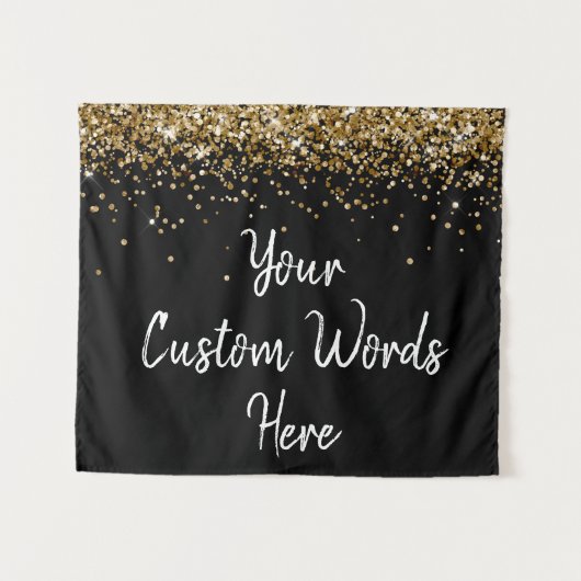 Custom Background Birthday Party Foto Stand Schwar Wandteppich (Vorderseite (Horizontal))