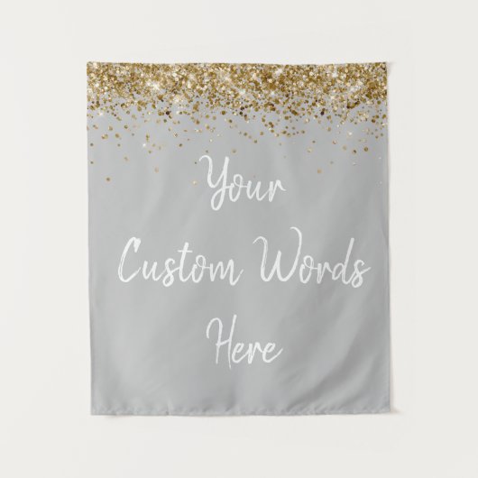 Custom Background Birthday Party Foto Stand Silver Wandteppich (Vorderseite)