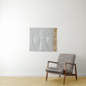 Custom Background Birthday Party Foto Stand Silver Wandteppich (Beispiel (Horizontal))