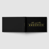 Custom Background Elegant Lines Mr & Mrs. Wedding Gästebuch (Voll)