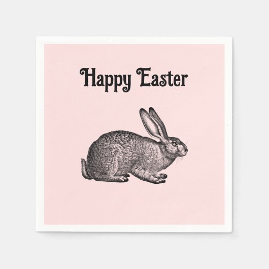 CUSTOM BACKGROUND - Happy Easter Rabbit Napkins Serviette (Vorderseite)