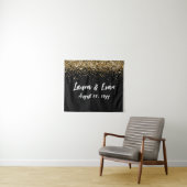 Custom Background Wedding Foto Booth Black and Gol Wandteppich (Beispiel (Horizontal))