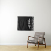 Custom Background Wedding Foto Booth Black & White Wandteppich (Beispiel (Horizontal))