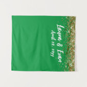 Custom Background Wedding Foto Booth Green und Gol Wandteppich (Vorderseite (Horizontal))