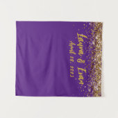 Custom Background Wedding Foto Stand Lila & Gold Wandteppich (Vorderseite (Horizontal))