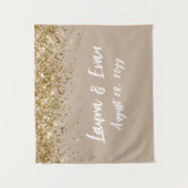 Custom Background Wedding Foto Stand Sand Tan Gold Wandteppich (Vorderseite)