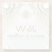 Custom Background Wedding Gold Lace Glasuntersetzer (Rückseite)