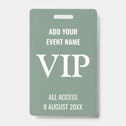 Custom Backpass Event Festival VIP Ausweis (Vorderseite)