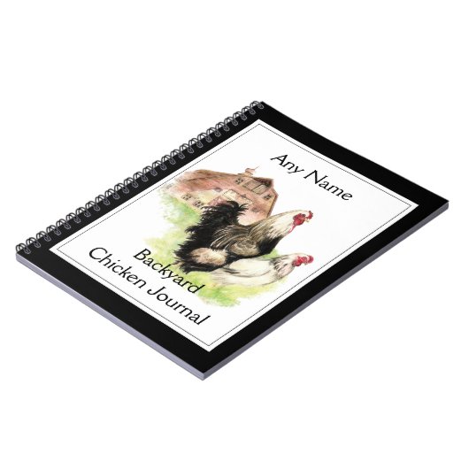 Custom Backyard Chicken Journal Watercolor Notizblock (Linke Seite)