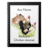 Custom Backyard Chicken Journal Watercolor Notizblock (Vorderseite)