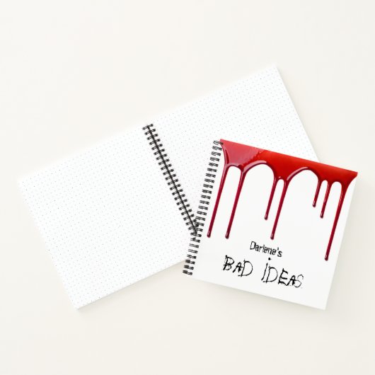Custom Bad Ideas Dripping Blood Sketchbook Notizblock (Innenseite)