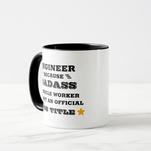 Custom Badass Engineer Tasse - Funny Office Gesche (Vorderseite Links)
