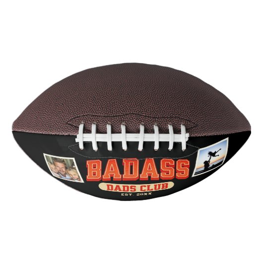 Custom Badass Vater Club Retro Coole Fotomaterial Football (Vorderseite)