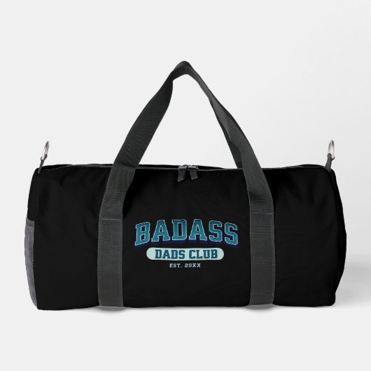 Custom Badass Vater Club Retro Cooler Trendy Fun Duffle Bag (Rückseite)