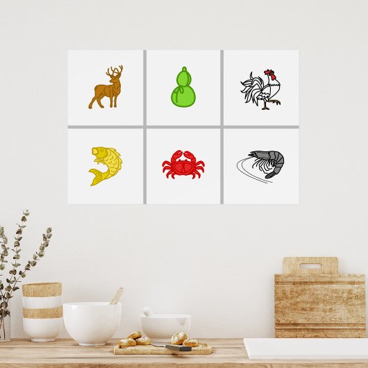 Custom Bæu Cua Cá Cp Vietnamese Dice Mat Poster (Küche)