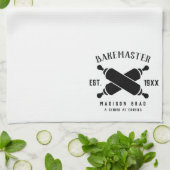 Custom Bake Master Mutter Tag schwarzer Text klass Geschirrtuch (Gefaltet)