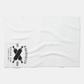 Custom Bake Master Mutter Tag schwarzer Text klass Geschirrtuch (Horizontal)