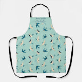 Custom Bake Queen Name Swallow Bird Muster Schürze (Vorderseite)