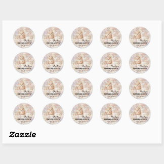 Custom "Baked with Love" Pink nature Cake Sticker 