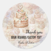 Custom "Baked with Love" Pink nature Cake Sticker  (Vorderseite)