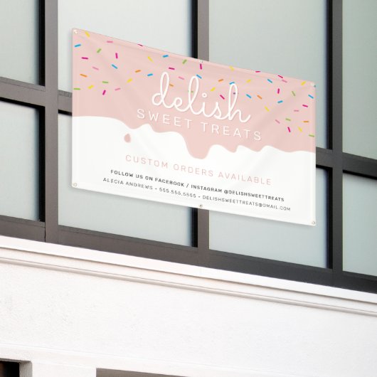 CUSTOM Baker blush Zuckerguss Tropfen Sprinklen Banner (Äußeres Gebäude)