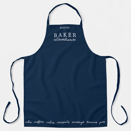 Custom Baker Extraordinaire Navy Large Schürze (Vorderseite)