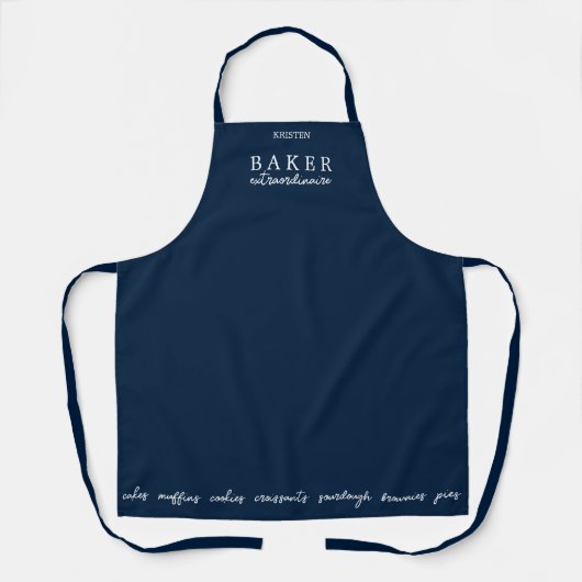 Custom Baker Extraordinary Navy Medium Schürze (Vorderseite)