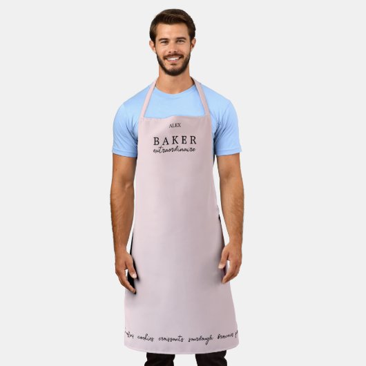 Custom Baker Extraordinator Pink Large Schürze (Getragen)