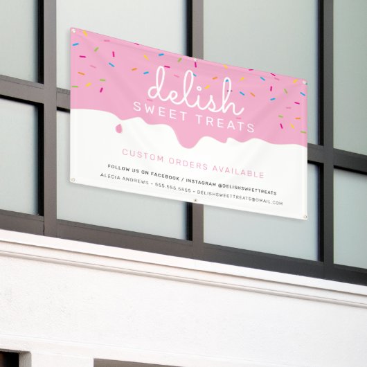 CUSTOM Baker Zuckerguss Tropfen bunte Brinklen Ban Banner (Äußeres Gebäude)