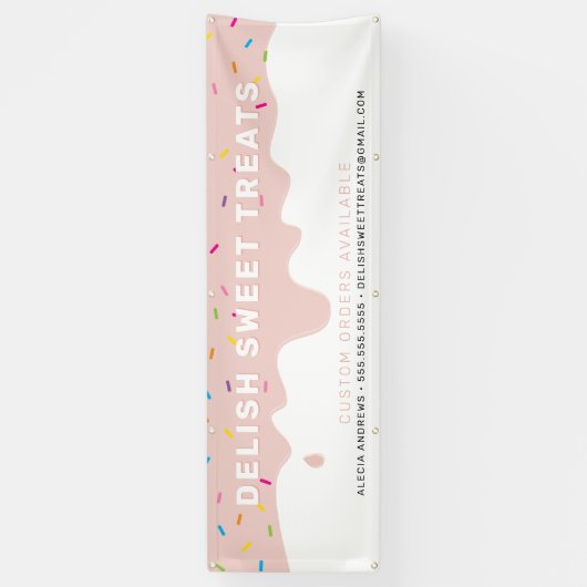 CUSTOM Baker Zuckerguss Tropfen Sprinklen rot Banner (Vertikal)