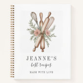 Custom Bakers Rolling Button Whisk Recipe Vorlagen Notizblock (Vorderseite)