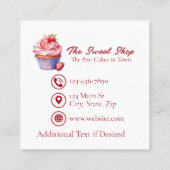 Custom Bakery Business Card | Blue Cupcake Theme Terminkarte (Rückseite)