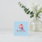 Custom Bakery Business Card | Blue Cupcake Theme Terminkarte (Stehend Vorderseite)