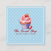 Custom Bakery Business Card | Blue Cupcake Theme Terminkarte (Vorderseite)