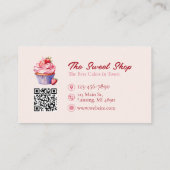 Custom Bakery Business Card with QR Code  Visitenkarte (Rückseite)