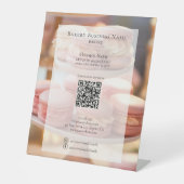 Custom Bakery Foto Social Media QR Menü Sockelschild (Vorderseite)