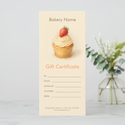 Custom Bakery Gift Certificate (Stehend Vorderseite)