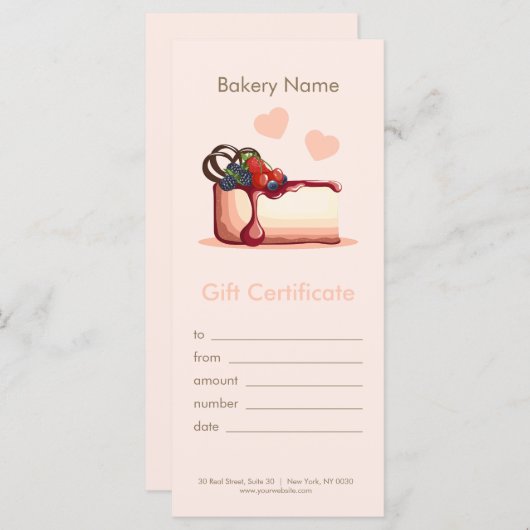 Custom Bakery Gift Certificate (Vorne/Hinten)